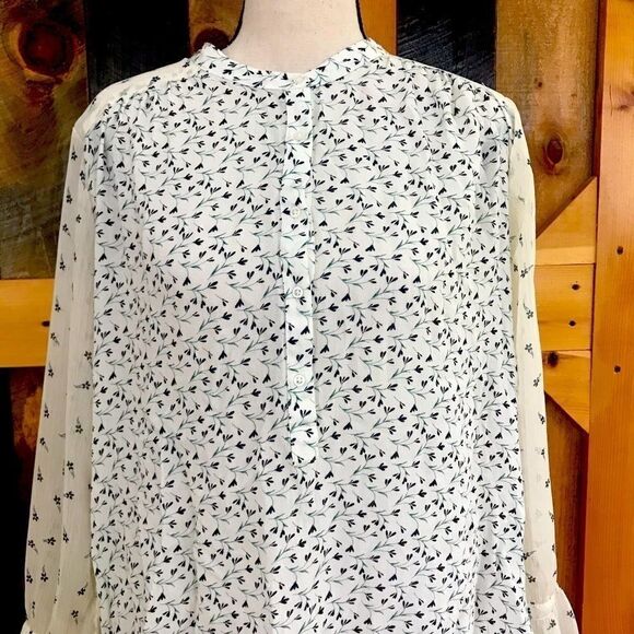 Lucky Brand Multicolor mixed print button blouse - Picture 4 of 7